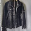 Black Distressed Denim Jacket (Fits M/L)